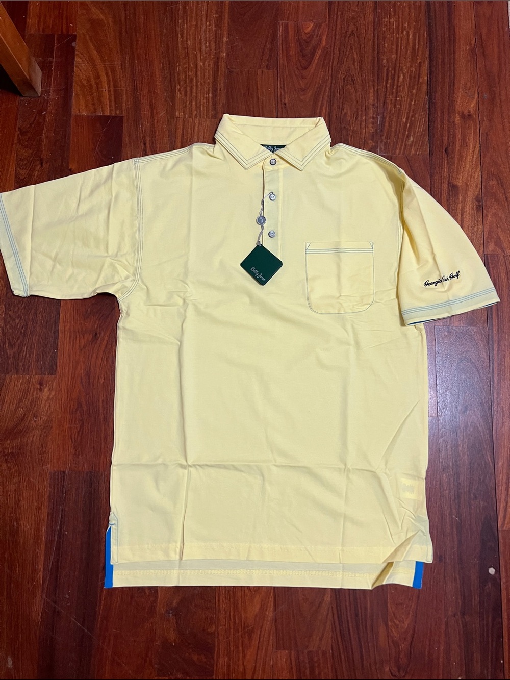 NWT Bobby Jones Georgia Tech Golf Light Yellow Pima Polo Shirt